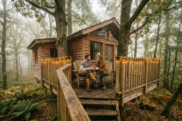 Cabane dans les arbres en forêt de l'Oise pour un week-end nature en couple