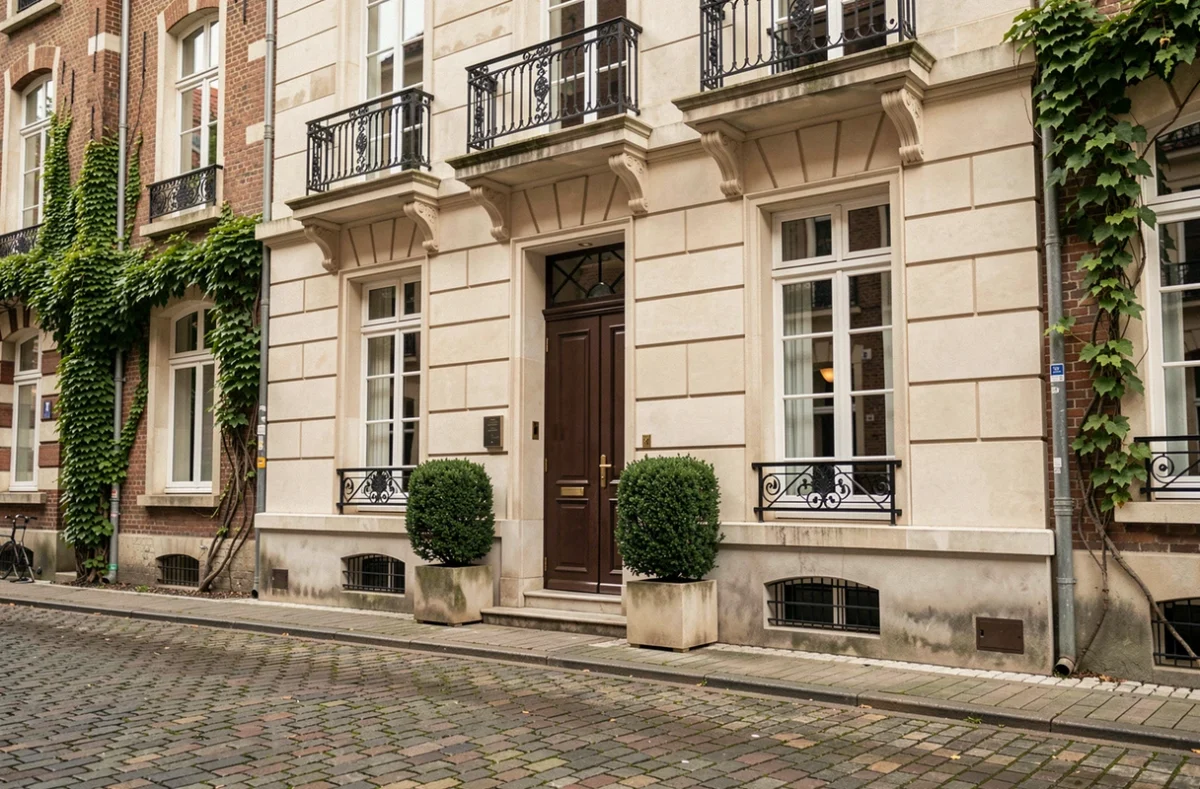 Façade en pierre classique de l'Hôtel Clarance à Lille dans le quartier du Vieux-Lille