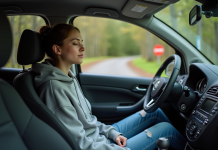 Dormir en voiture en Belgique : la règlementation et les conseils à connaître Jeune femme détendue dans une voiture en Belgique