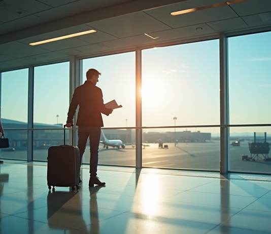 Personne à l'aéroport de Bruxelles regardant le tableau des départs